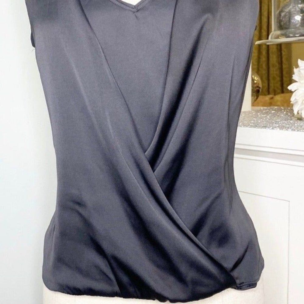 White House Black Market Drape Front Blouse XS - Picture 3 of 8